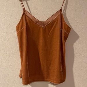 Pink soft velvet cami